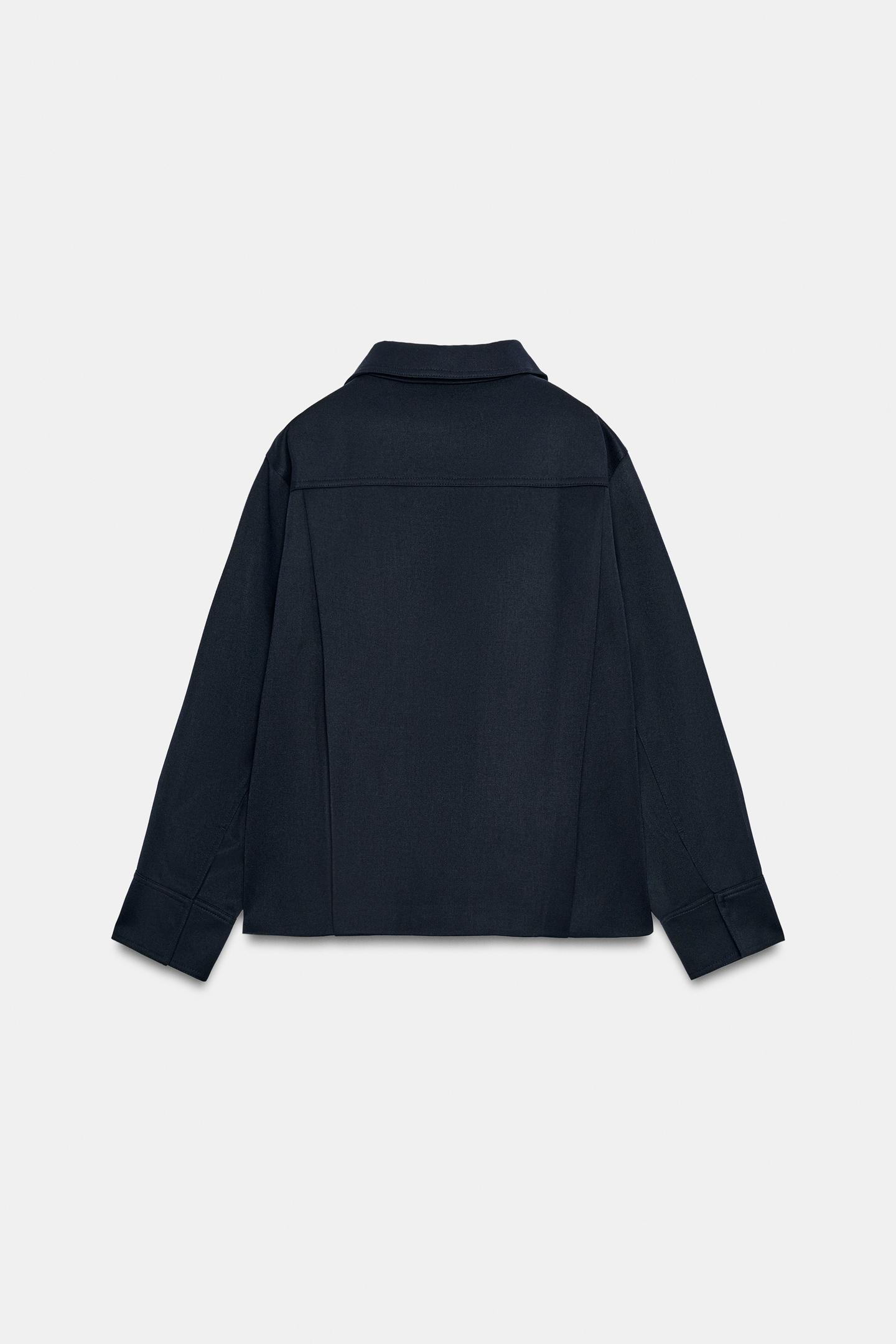 Женская куртка Zara Balloon Jacket ZW Collection, цвет: Тёмный тёмно-синий — фото 8