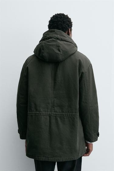 PARKA LAVÉE COUPE RELAX - Marron clair de Zara - Image 2