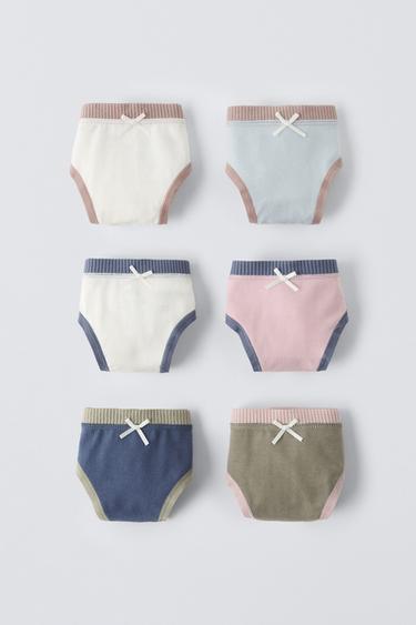 AGES 6-14/ SIX-PACK OF RIBBED BRIEFS WITH CONTRAST TRIM - Ecru by Zara - Image 4