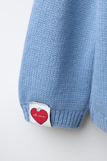 SNOOPY PEANUTS™ KNITTED JUMPER - Light blue by Zara - Image 4