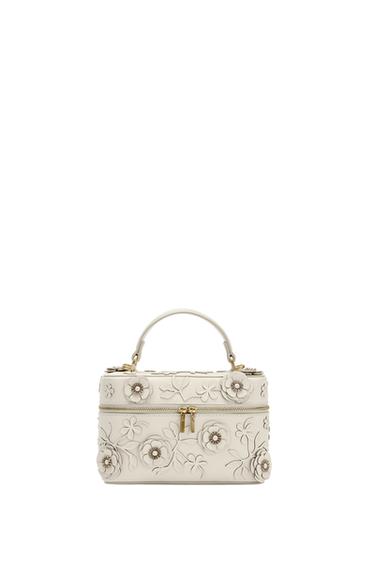 Zara FLORAL VANITY BAG - Ecru