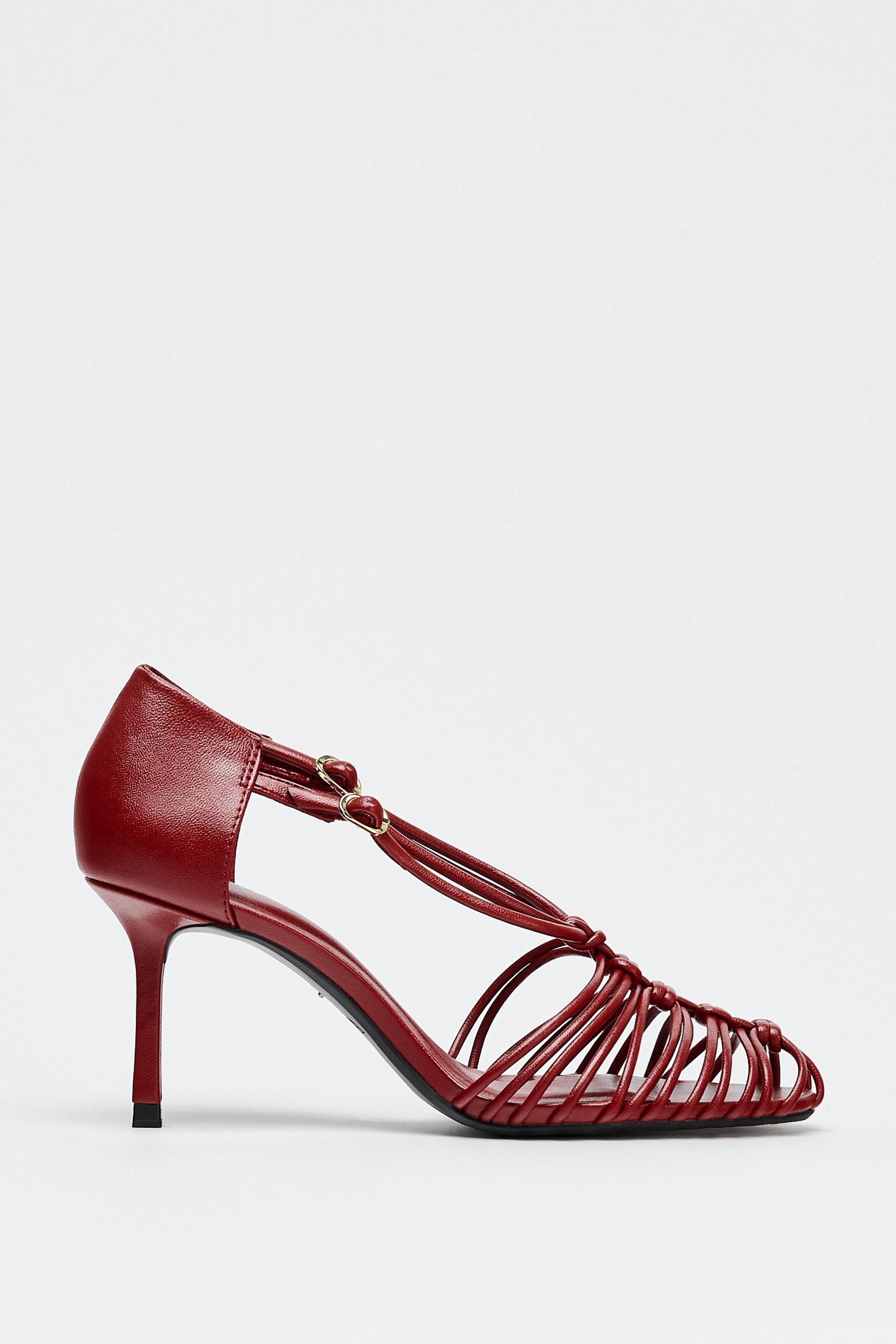 HIGH-HEEL CAGE SANDALS - Red | ZARA Australia