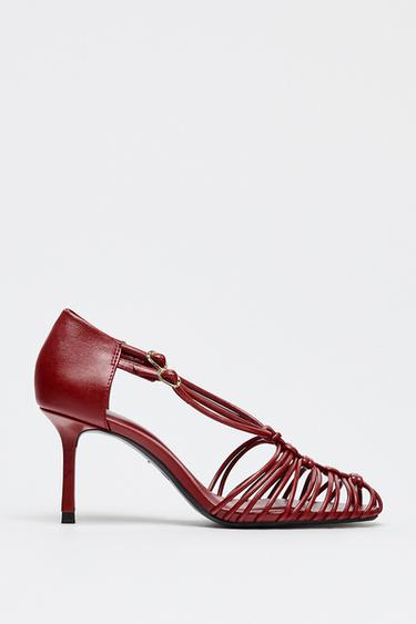 SANDÁLIA ABERTA COM SALTO - Vermelho da Zara - Imagem 0