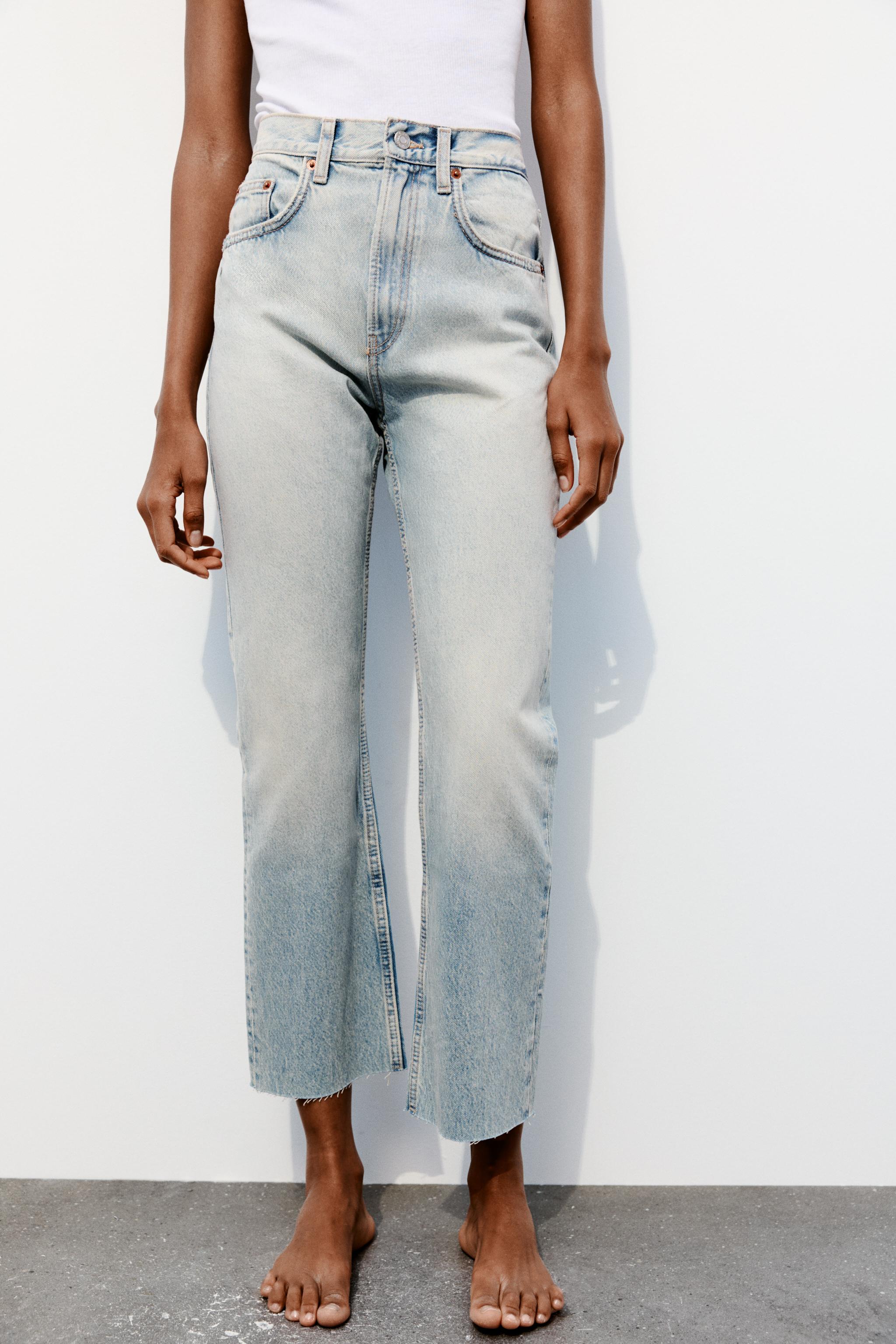 TRF STRAIGHT LEG JEANS WITH A HIGH WAIST - Light blue | ZARA Canada