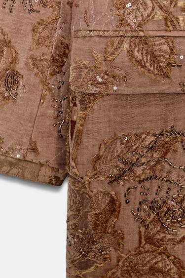 MANTEAU LONG BRODERIES ZW COLLECTION LIMITED EDITION - Rose clair de Zara - Image 8