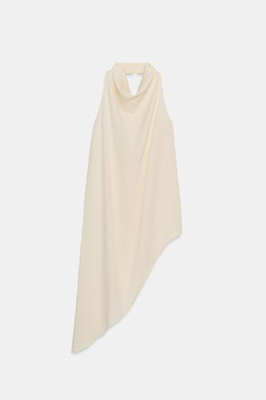 ZW COLLECTION ASYMMETRIC TOP - Oyster-white by Zara - Image 4