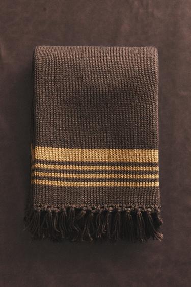 FRINGED KNIT THROW - Brown by Zara - Image 4