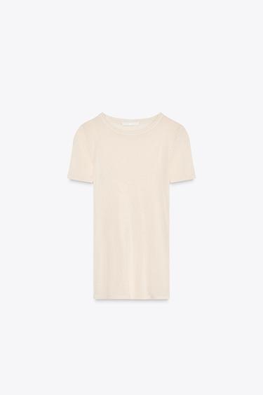 SUPIMA® COTTON T-SHIRT - Light camel by Zara