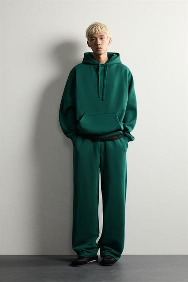 SUDADERA CAPUCHA HEAVYWEIGHT BÁSICA - Verde de Zara - Imagen 0
