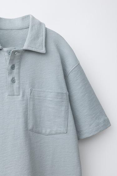 ENSEMBLE POLO ET BERMUDA RUSTIQUE AVEC ÉTIQUETTE - Bleu ciel de Zara - Image 5