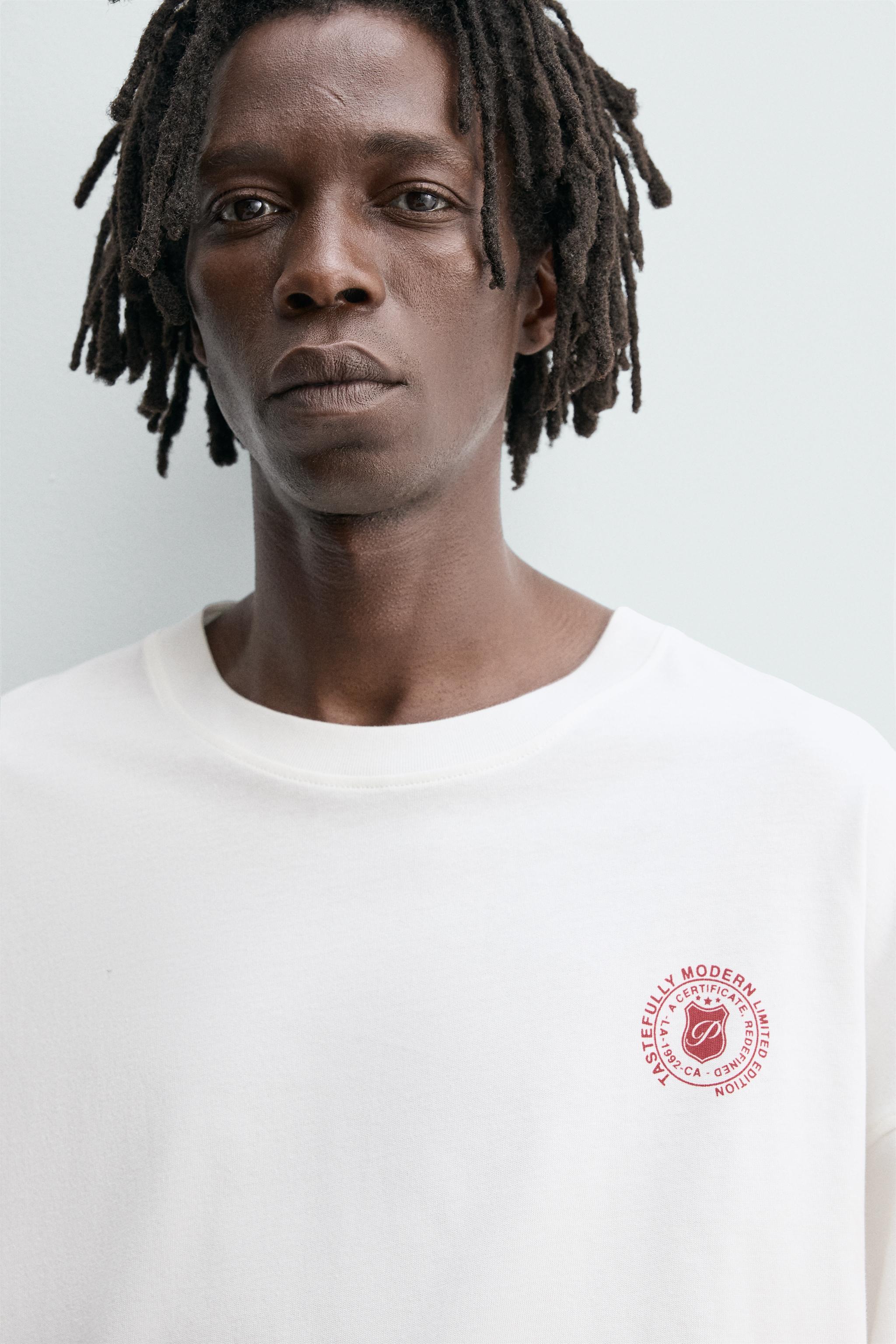 PRINTED TEXT T-SHIRT - White | ZARA Canada