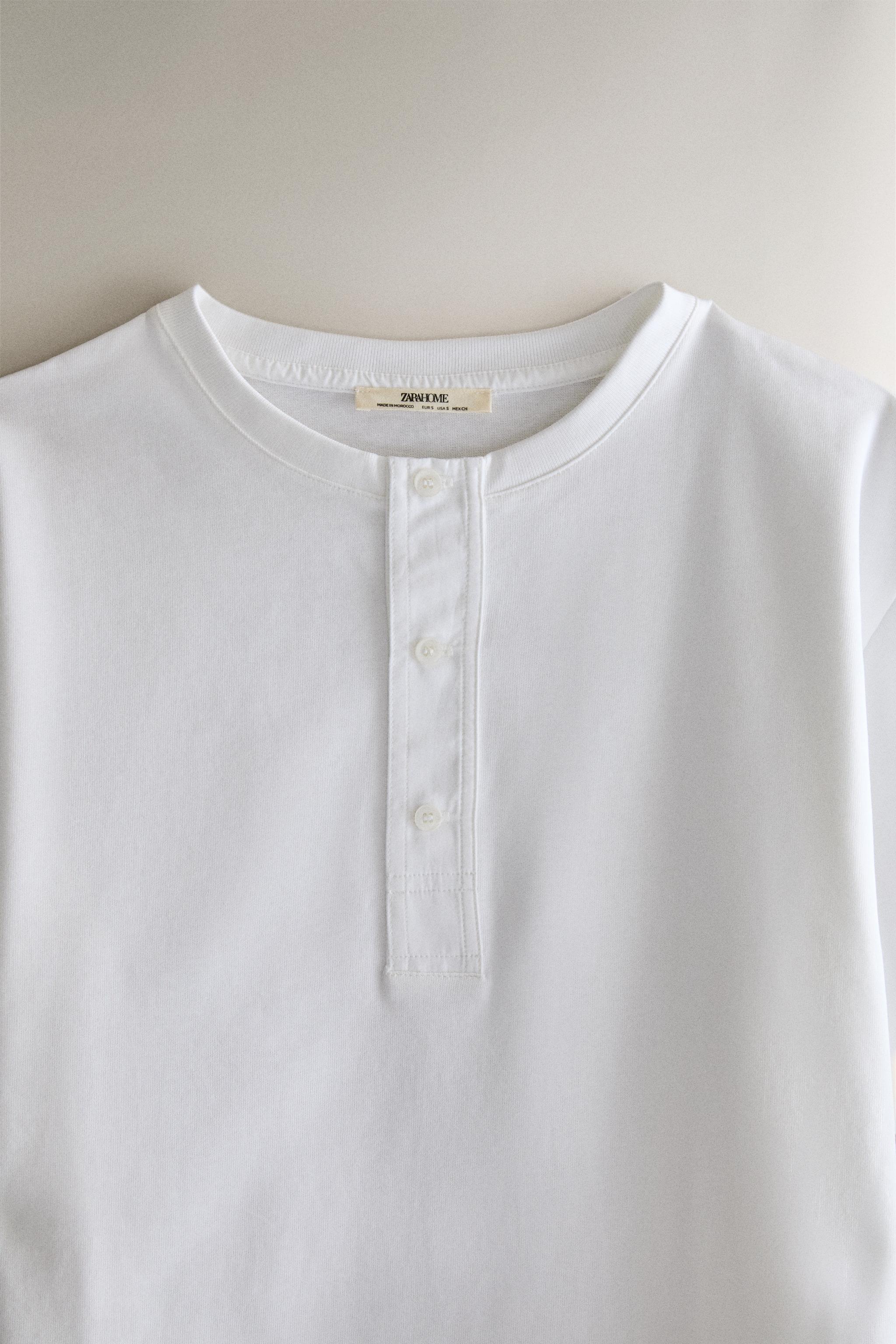 BUTTON-UP COTTON T-SHIRT