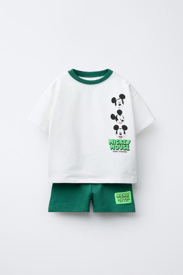 Zara MICKEY MOUSE © DISNEY T-SHIRT AND SHORTS SET - Green