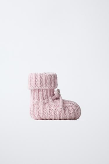CASHMERE BOOTIES - Pink by Zara