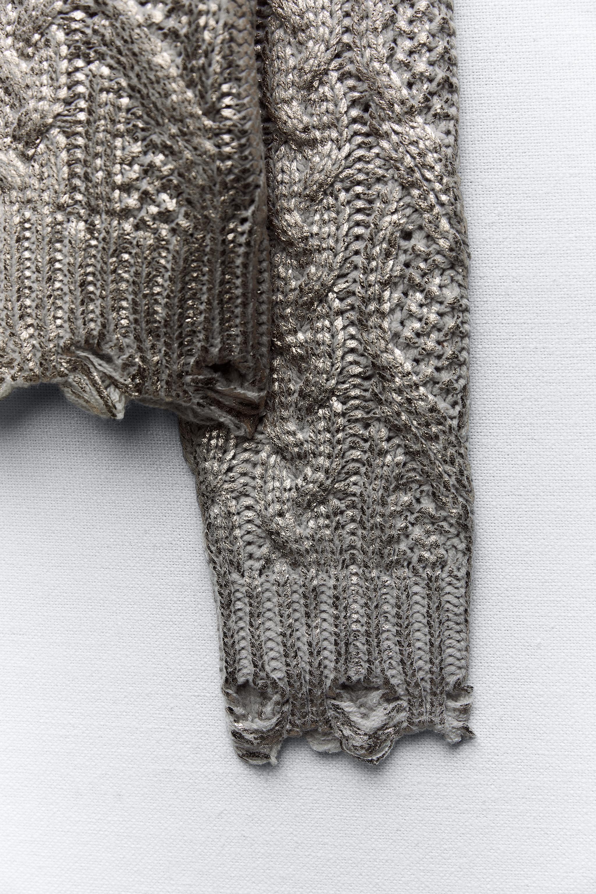 Metallic Cable Knit Sweater #46-6262