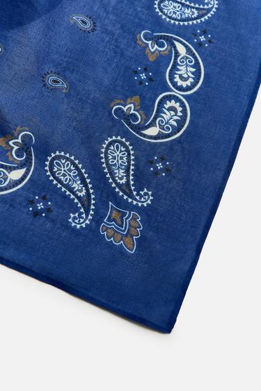BANDANA À IMPRIMÉ CACHEMIRE - Bleu de Zara - Image 2