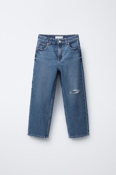RIPPED CASUAL JEANS - Mid-blue by Zara