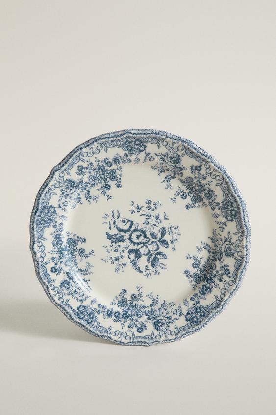 ASSIETTE À DESSERT FAÏENCE FLORALE - Bleu de Zara - Image 0