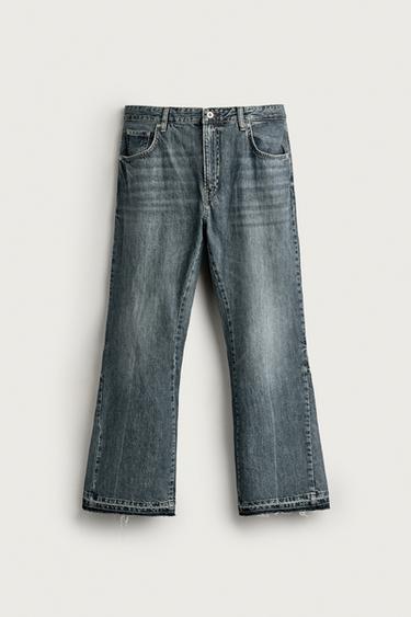 JEAN COUPE FLARE - Bleu / Vert de Zara