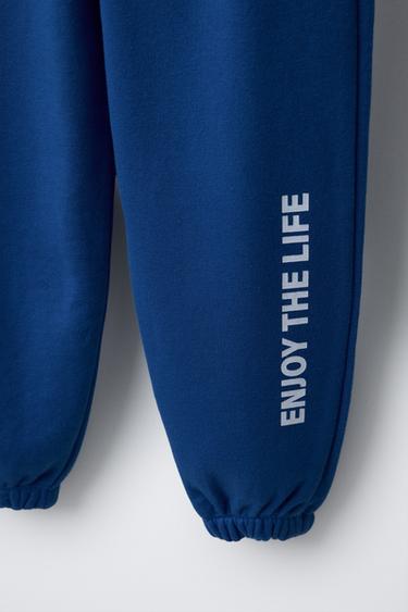 PANTALON DE JOGGING À INSCRIPTION - Bleu de Zara - Image 2