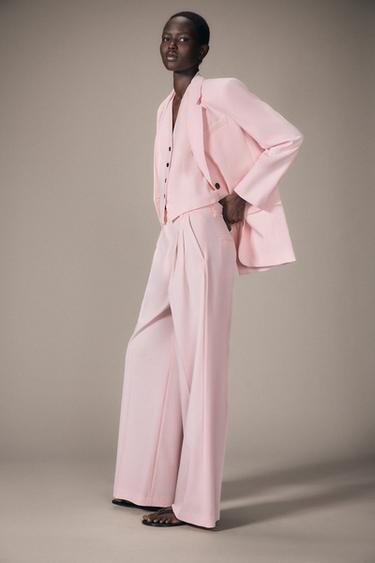 PANTALÓN PIERNA ANCHA ZW COLLECTION - Rosa palo de Zara