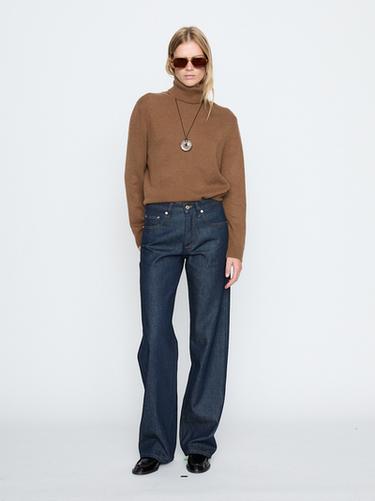Jeans tiro medio wide leg full length - Azul de Zara