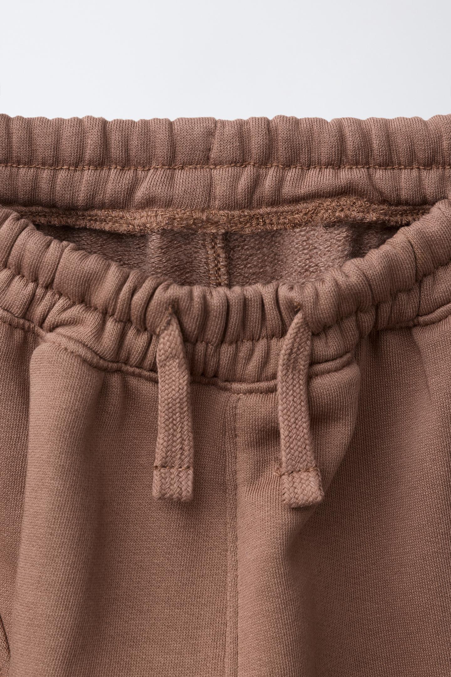 Детский комплект Zara Solid Sweatshirt and Jogger Pants Set, цвет: Пыльный розовый — фото 4