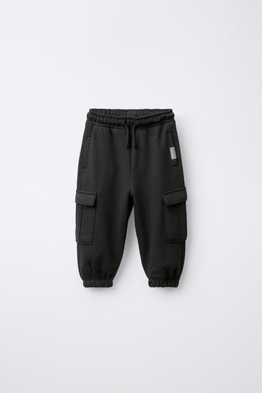 PANTALON DE JOGGING CARGO EN MOLLETON - Noir de Zara