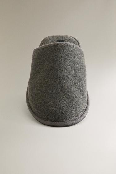 WARM FABRIC SLIPPERS - Dark Grey by Zara