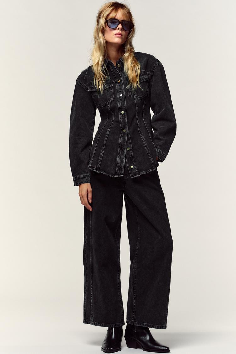 Z1975 HIGH-WAIST CULOTTES JEANS Black ZARA India