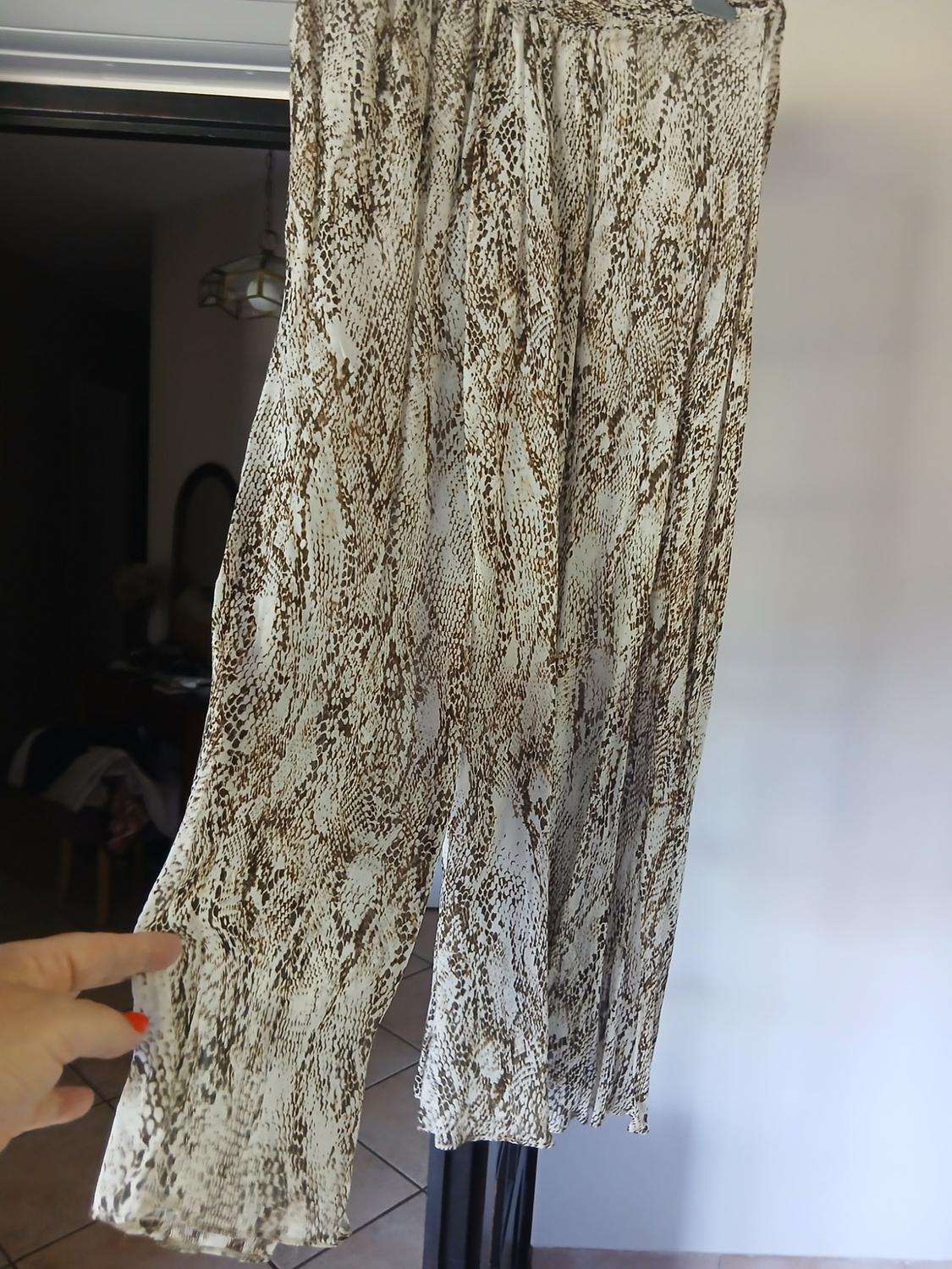 ANIMAL PRINT WIDE-LEG TROUSERS - Image 2
