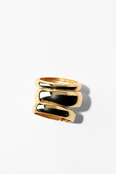PACK OF 3 RIGID METAL BRACELETS - Golden by Zara