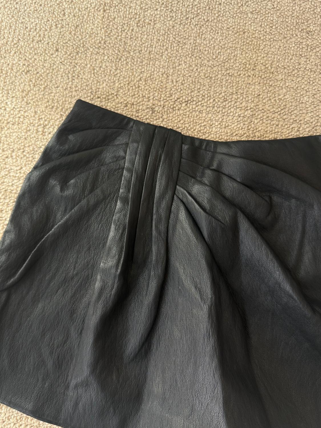 ZARA FAUX LEATHER DRAPE SKORT - Image 3