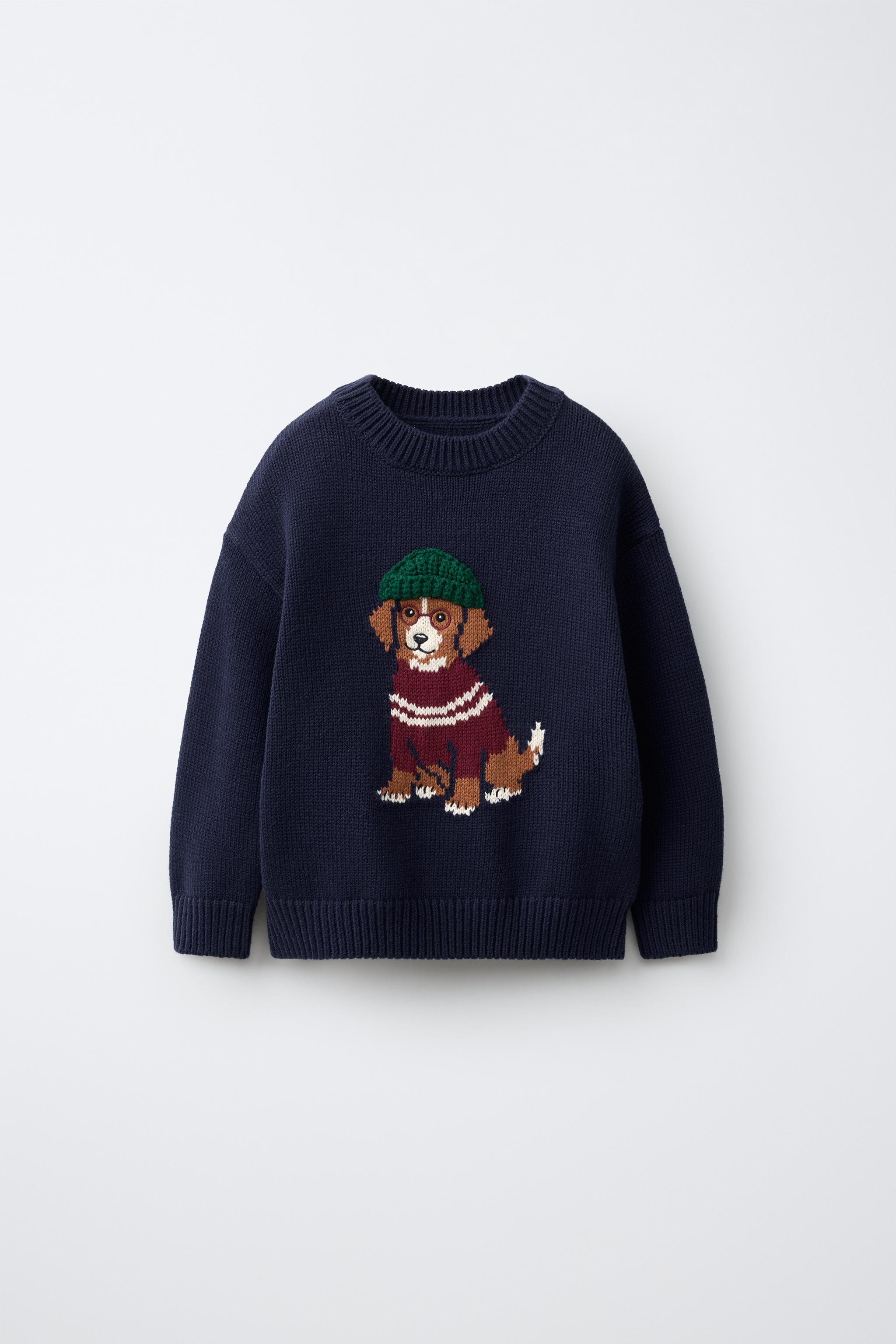 PULL EN MAILLE À CHIEN BRODÉ