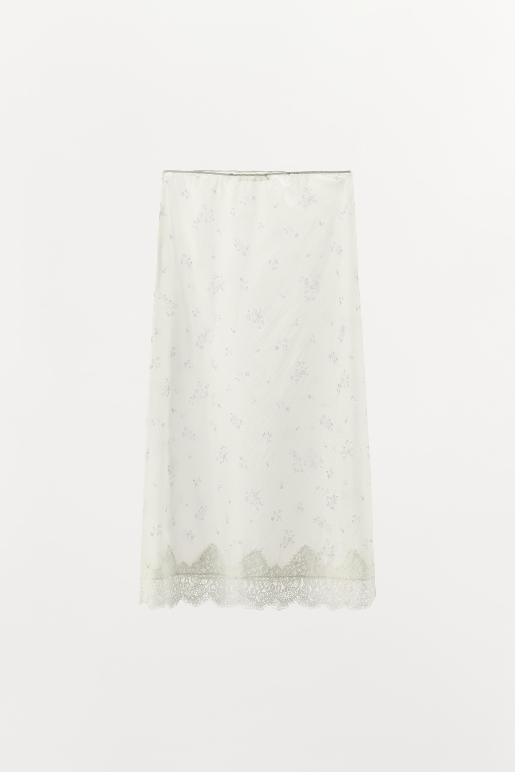 FLORAL NYLON SKIRT