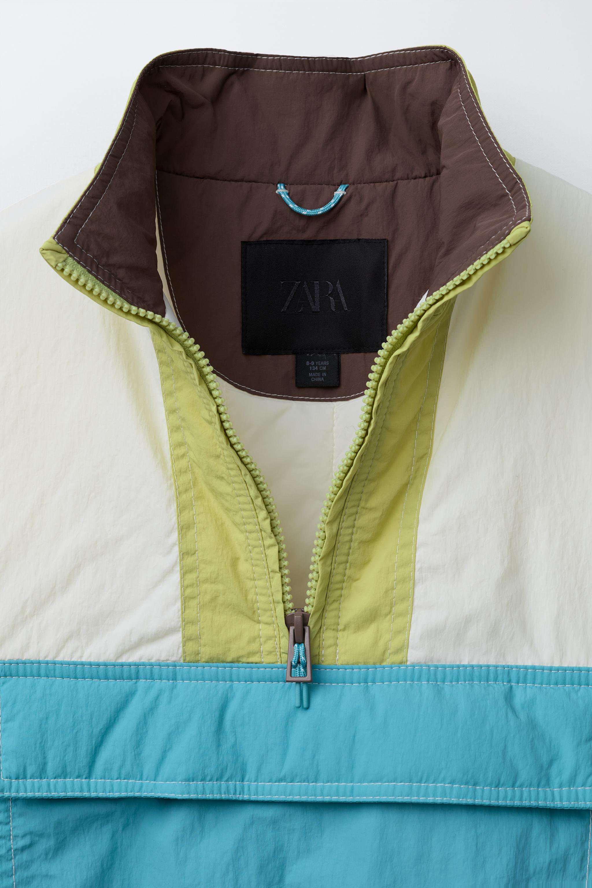 COLORBLOCK POUCH POCKET RAINCOAT