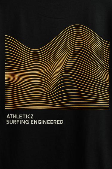 SURF GRAPHIC PRINT T-SHIRT - Black by Zara