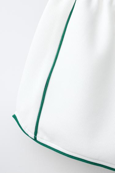 RIBBED BERMUDA SHORTS WITH CONTRAST TRIM - Light ecru by Zara - Image 3