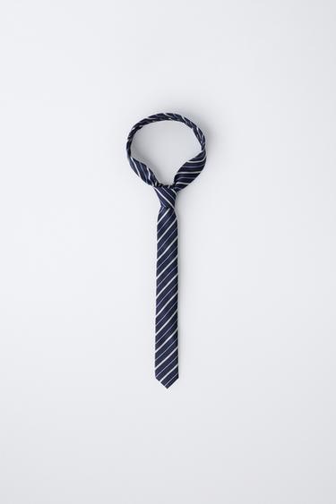 STRIPE PRINT TIE - Blue by Zara