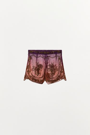 LIMITED EDITION TIE-DYE BEADED SHORTS — Multicolored 2