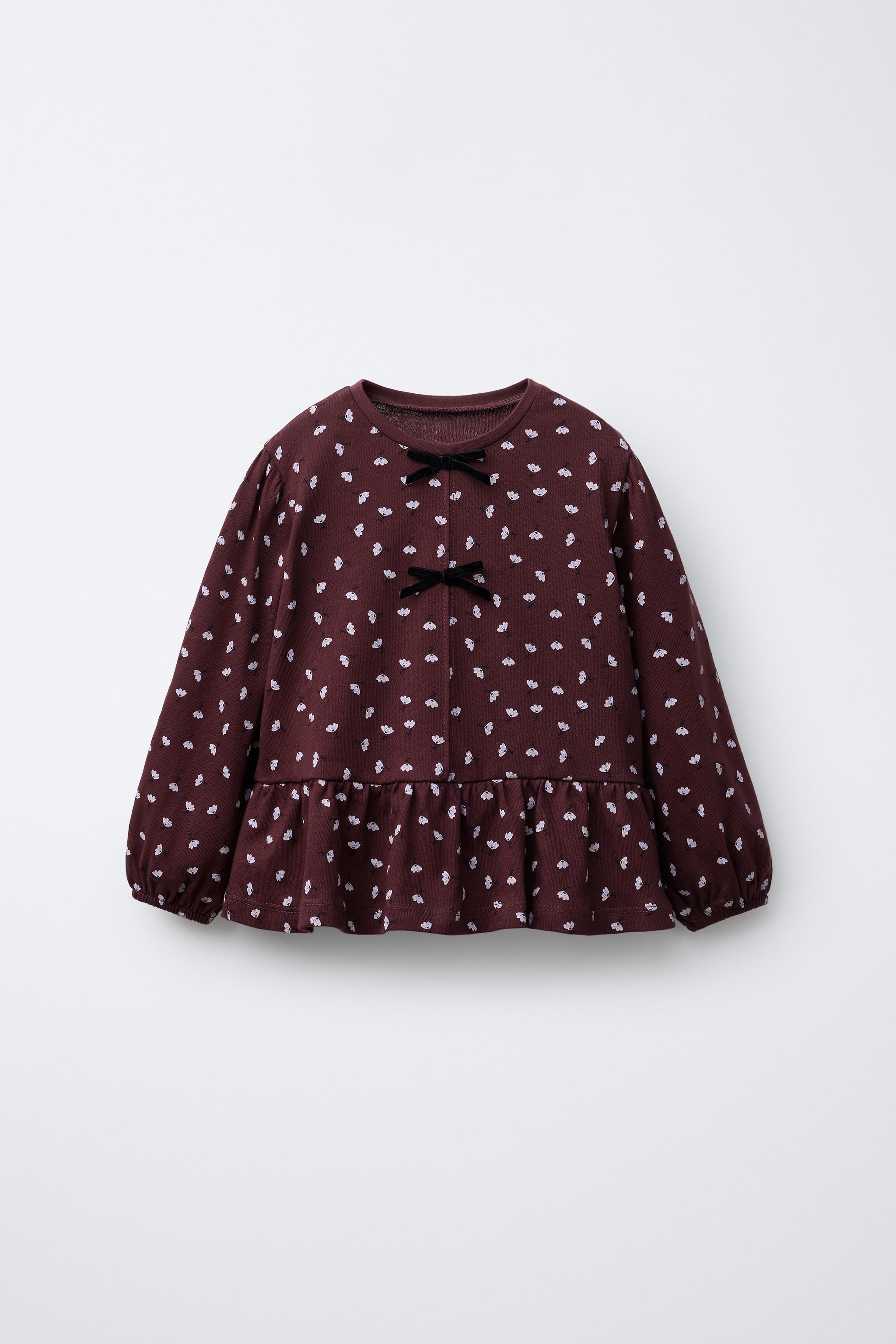 HAUT À FLEURS AVEC NŒUD EN VELOURS