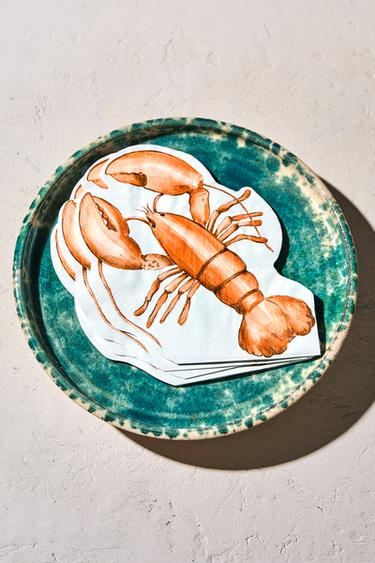 PACK OF 20 LOBSTER PAPER NAPKINS - Orange by Zara - Image 5