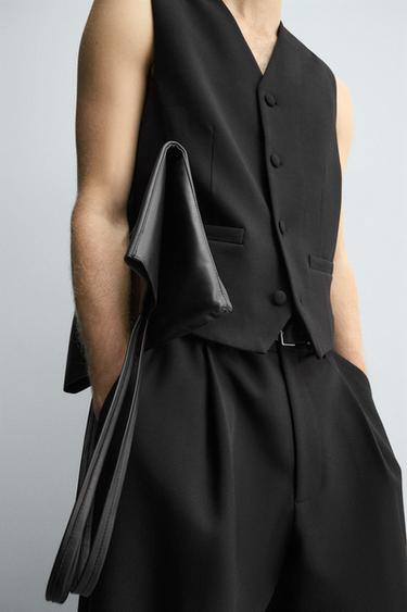TEXTURED WAISTCOAT WITH POCKETS - Black by Zara - Image 5