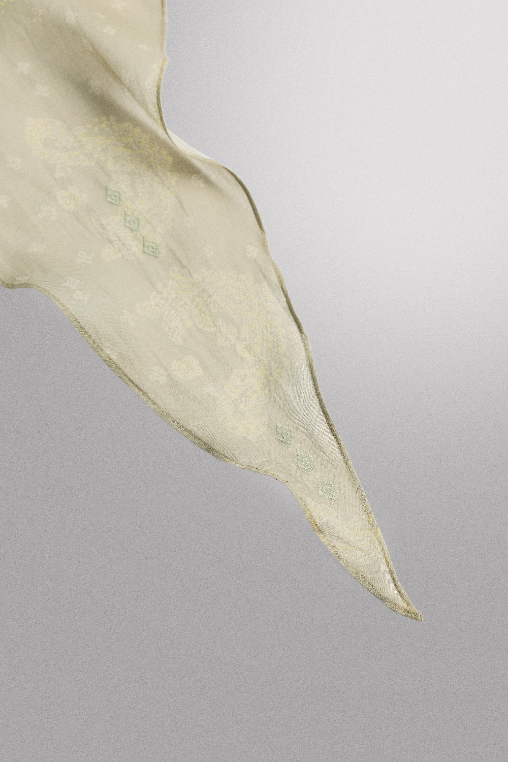 Zara LIGHTWEIGHT RAMIE-COTTON BANDANA — фото 5