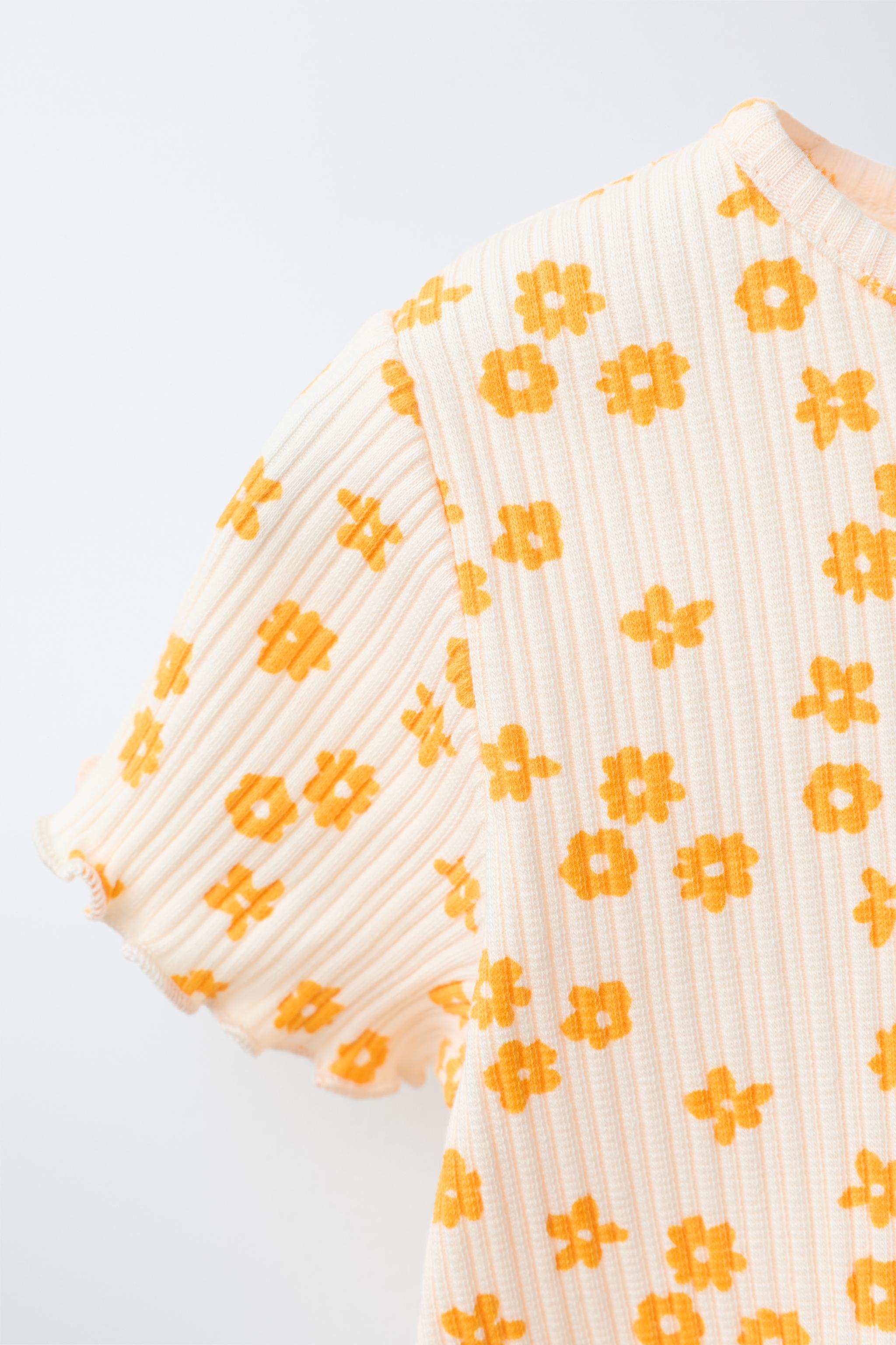 RIB FLORAL T-SHIRT