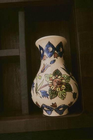 VASE CÉRAMIQUE FLEURS - Bleu / Vert de Zara - Image 5