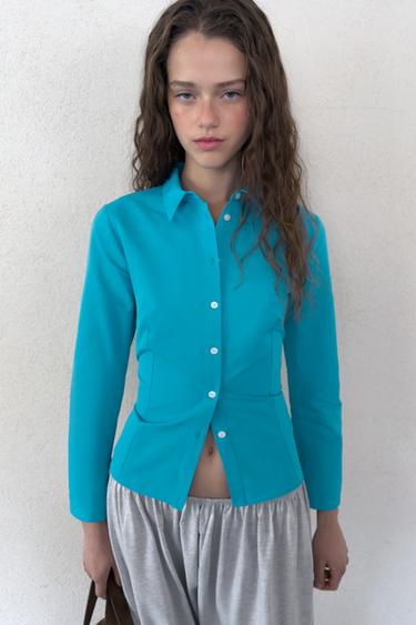 OZKO KROJENA SRAJCA - Električno modra od Zare