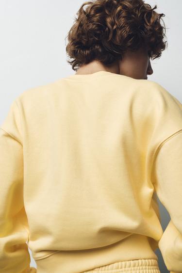 EMBROIDERED SLOGAN PLUSH SWEATSHIRT - Yellow by Zara - Image 3