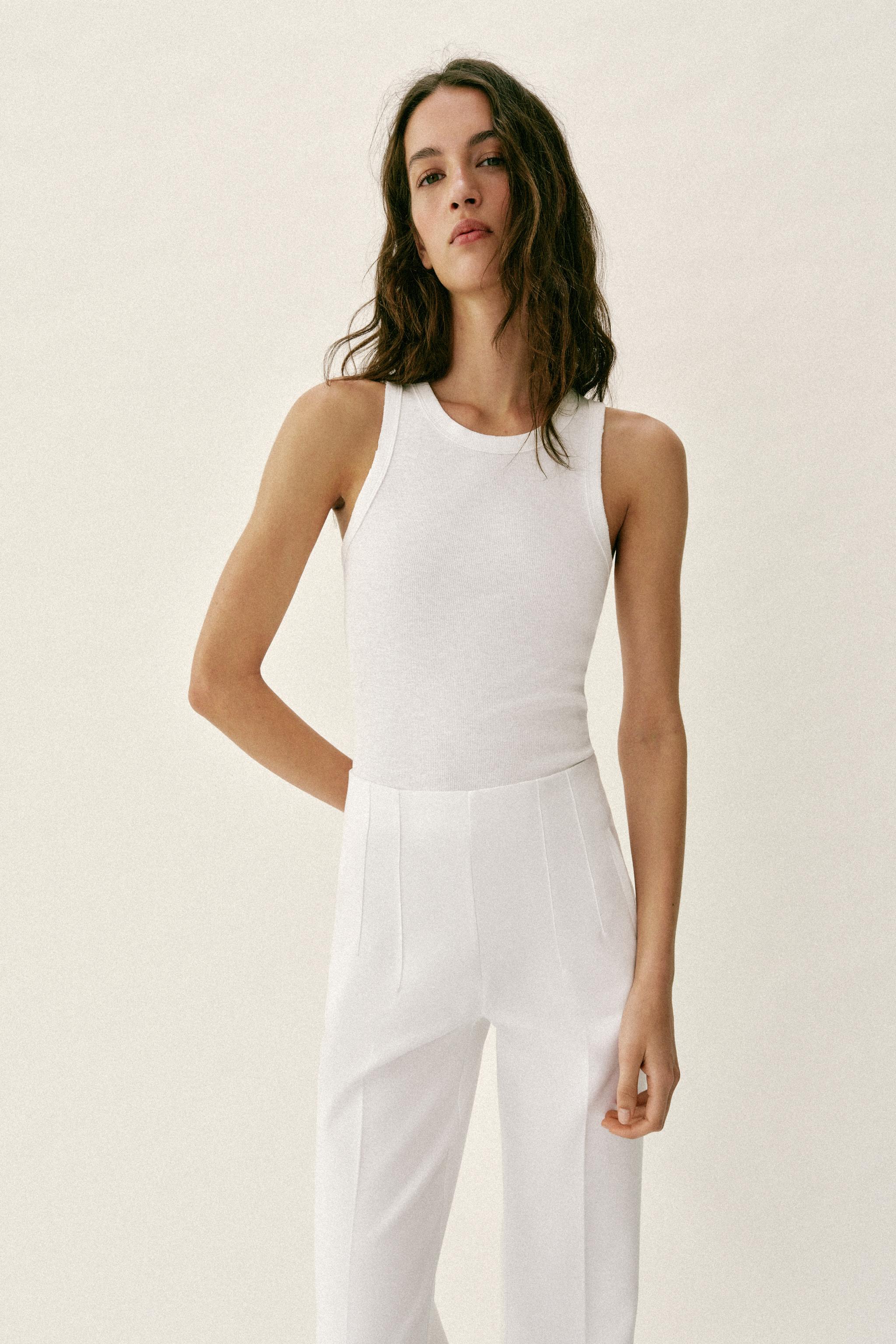 HIGH-WAISTED PANTS WITH BACK ZIP