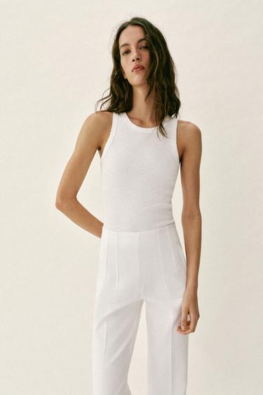 ПАНТАЛОН С ВИСОКА ТАЛИЯ - Бял от Zara